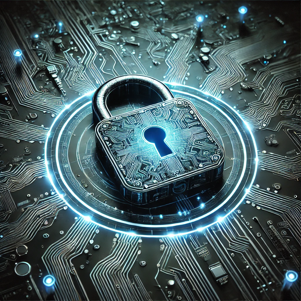 Image de cadenas et de circuits électroniques pour illustrer la sécurité des systèmes