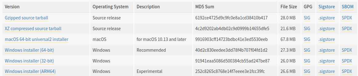 pythonDownload